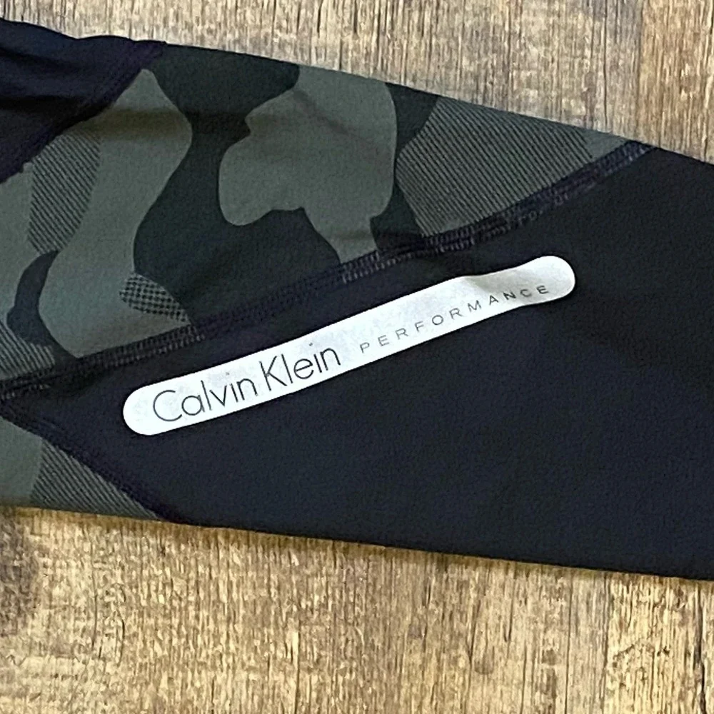 Calvin Klein‎ Performance Stretch Leggings, Size S Small Black Green Camouflage - Picture 4 of 8
